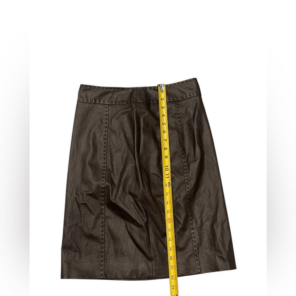 KITON Woman Dark Brown Faux Leather Skirt Size:46 - Picture 9 of 11